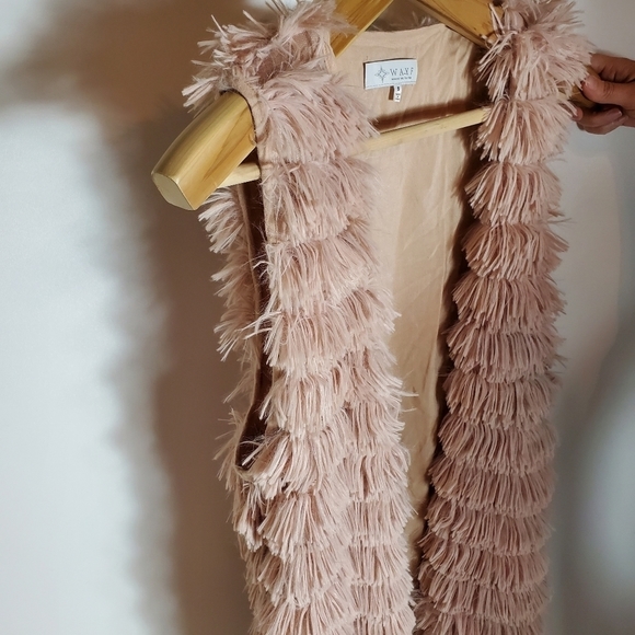 WAYF Blush Pink Fringe Vest Size S - Picture 4 of 6